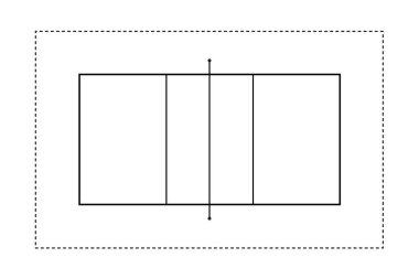 Voleybol sahası ana hatları biçim vektörü illüstrasyonu