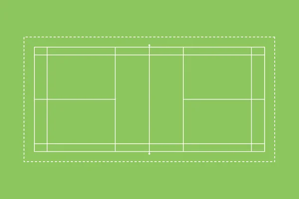 Illustrazione Vettoriale Isolata Del Tribunale Badminton — Vettoriale Stock