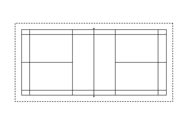Illustration Vectorielle Style Cour Badminton — Image vectorielle