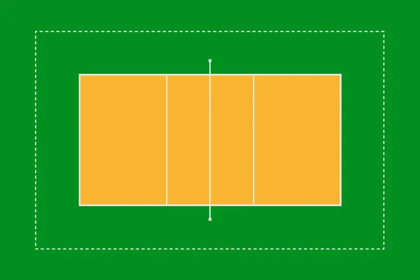 Campo Quadra Vôlei Com Solo Colorido Ilustração Vetorial — Vetor de Stock