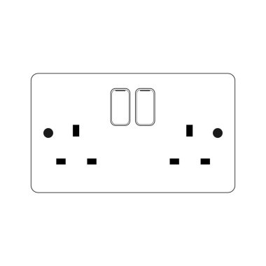 Power plug Socket Outlet type g with switch, Outline style Vector illustration