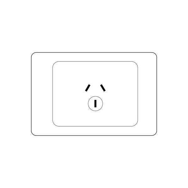 Power Plug Socket Outlet Type Outline Style Vector Illustration — Vettoriale Stock