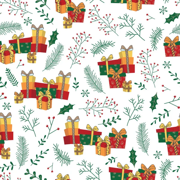 Noel Hediyeleri ve Sunar Vektörsüz Desen