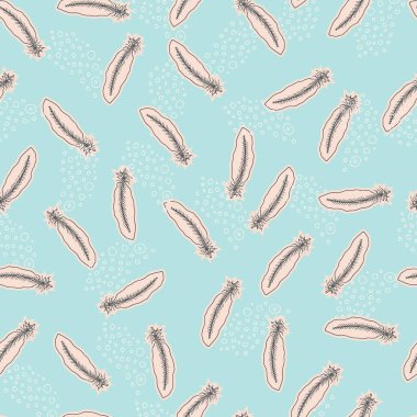 Mavi Arkaplan Vektöründe Küçük Tüyler Kusursuz Desen