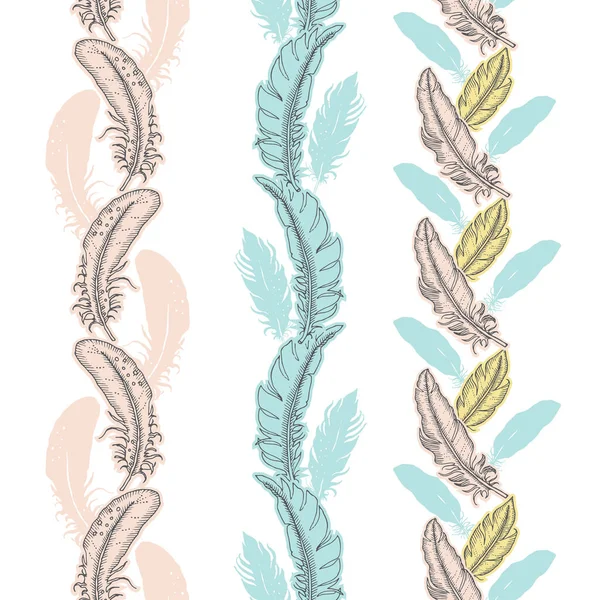 Pastel Tüy Vektörü Kusursuz Dikey Kenarlıklar Ayarlandı