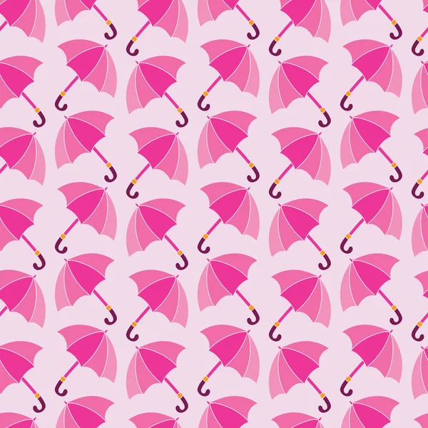 Pink Umbrellas Vector Seamless Pattern — Vetor de Stock