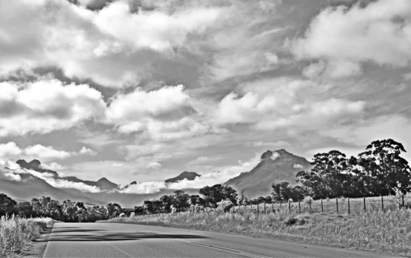 Landscape Cape Winelands Stellenbosch Mountains Background — 图库照片