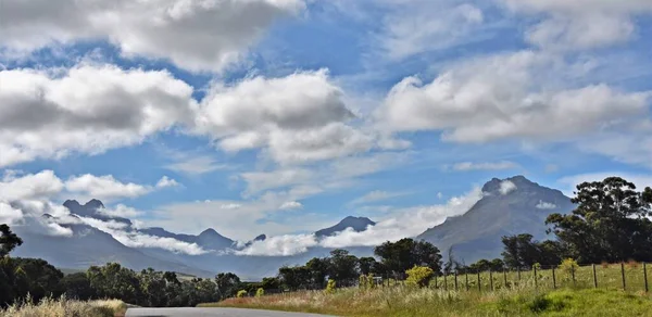 Landscape Cape Winelands Stellenbosch Mountains Background — 图库照片