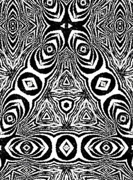 Decorative Digital Kaleidoscope Pattern Zebra Monochrome — Stock Photo, Image