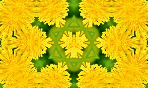 Ein Dekoratives Florales Digitales Kaleidoskopmuster — Stockfoto