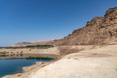 Dead Sea, Jordan, beach , summer, mountains , landscape, blue sky, salt, sand