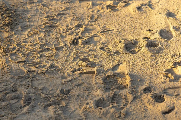 hot summer day, footprints in the sand, yellow sand, beach, seaside , beach season