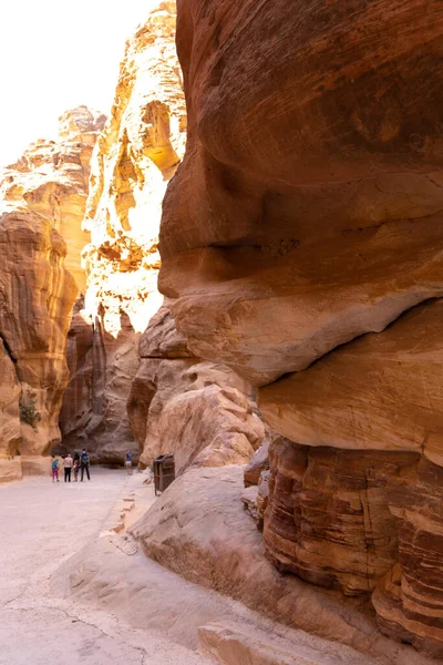 Viajar Entre Rocas Rojas Jordania Petra — Foto de Stock