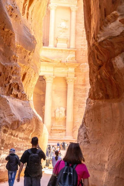 Incríveis Ruínas Antigas Petra Jordan Património Mundial Unesco — Fotografia de Stock