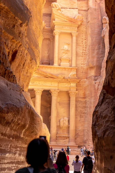 Increíbles Ruinas Antiguas Petra Jordania Patrimonio Humanidad Por Unesco — Foto de Stock