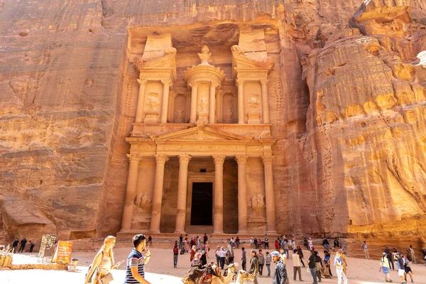 Incroyables Ruines Antiques Petra Jordan Patrimoine Mondial Unesco — Photo
