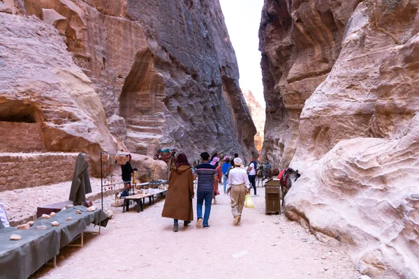 Brecha Entre Rocas Petra Jordania — Foto de Stock