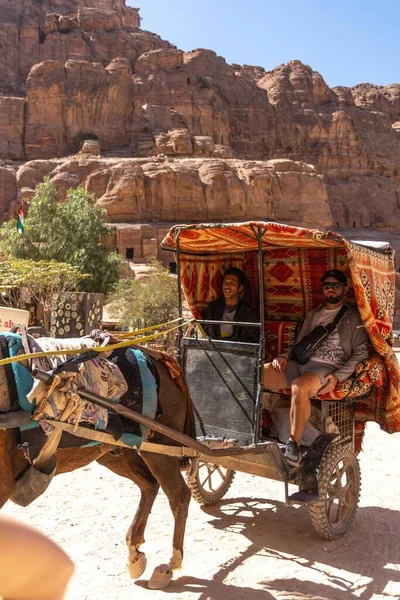 Transport Jordanie Petra Pour Les Touristes Les Bédouins — Photo