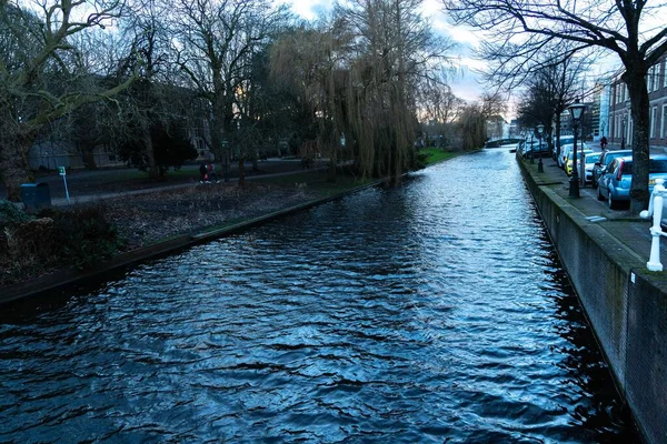 Image Water Canal Ripples Evening — Stock Photo, Image