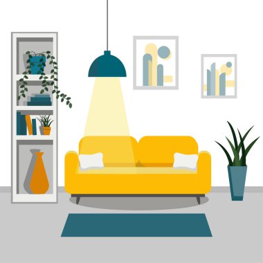 living room. Living room interior vector design