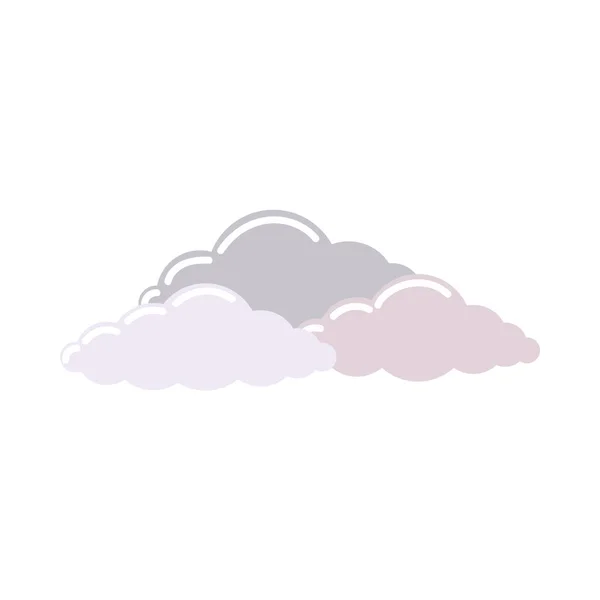 Hand Drawn Dark Blue Light Blue Pink Clouds Flat Style — Stock Vector