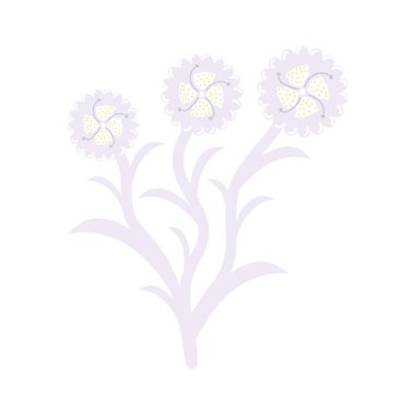 Sihirli mavi çiçek. Çizgi film tarzında çocuk çizimi. Çiçekler ve bitkiler vektörde. Tarafsız renkler. Beyaz arkaplanda izole.