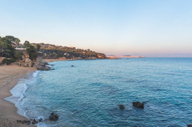 Sunset on the coastline of the Mediterranean Sea