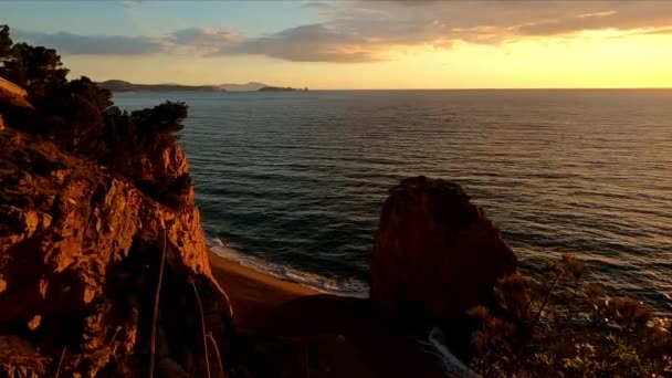 Malowniczy Wschód Słońca Nad Morzem — Wideo stockowe