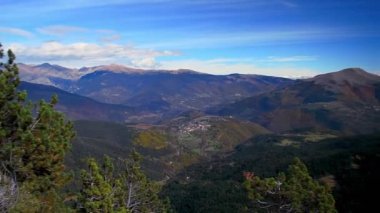 Panorama of the mountains of pyrenees (Peak of Puigmal, Peak of Taga)