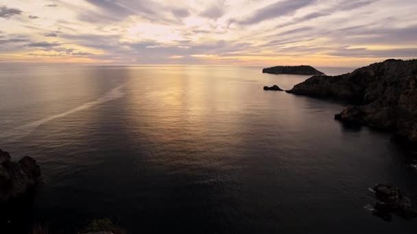 Morning Coastline Mediterranean Sea Costa Brava Spain — Vídeos de Stock