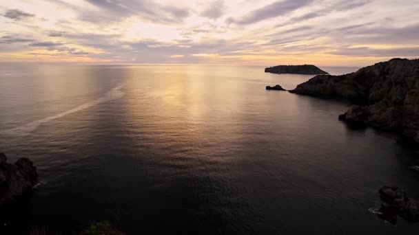 Sunrise Mediterranean Sea Esculls Canyet Spain Catalonia — Video