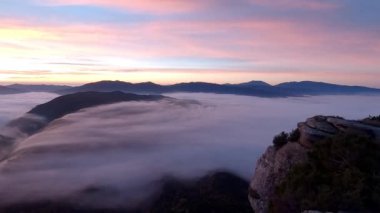 Sunrise over the mountains (Cingles Tavertet, Catalonia, Spain)