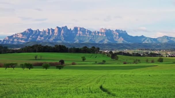 Beautiful Mountain Chain Landscape Montserrat Natural Park Spain — Vídeos de Stock