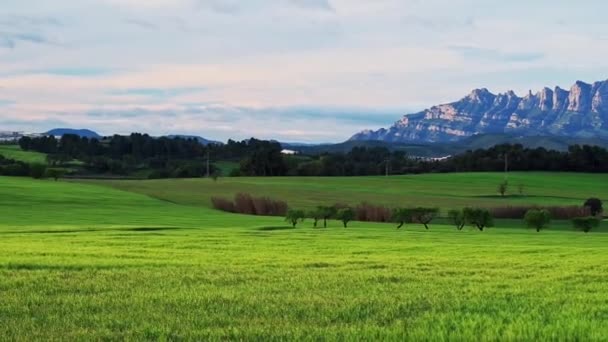 Beautiful Mountain Chain Landscape Montserrat Natural Park Spain — Vídeos de Stock