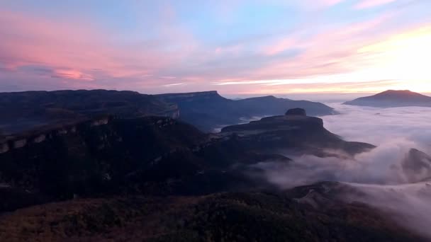 Amazing Sunrise Mountains Mist Valley — Stockvideo