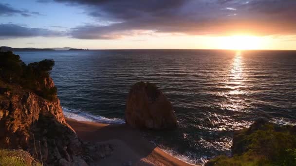 Sunrise Landscape Rocks Sea — Wideo stockowe