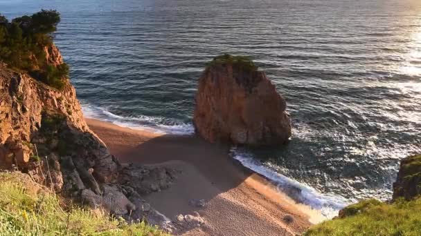 Picturesque Sunrsie Coastline Mediteranean Sea — Stockvideo