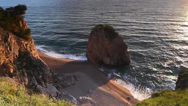Picturesque Sunrsie Coastline Mediteranean Sea — Stockvideo