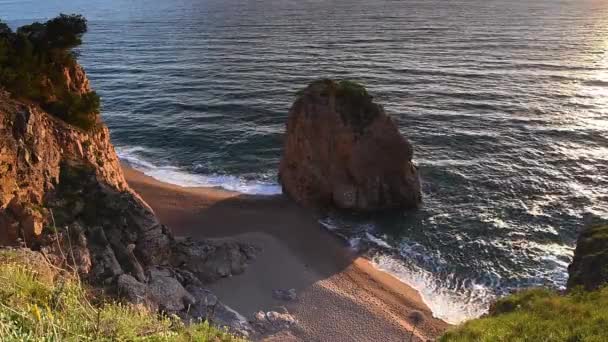 Picturesque Sunrsie Coastline Mediteranean Sea — Wideo stockowe