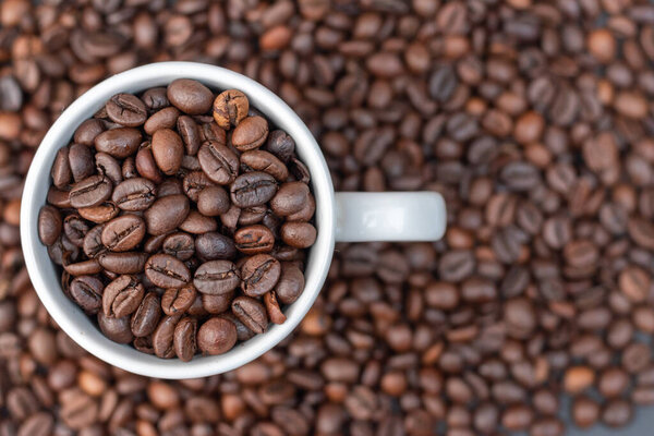 Close-up shot of aromatic Arabica coffee beans