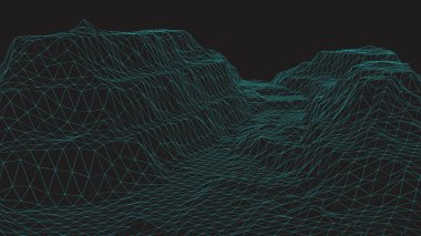 Arazi tel örgüsünün 3 boyutlu resimlendirmesi