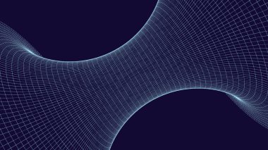 Uzay ve zamanın dokusunu temsil eden ağ solucan deliği modeli.