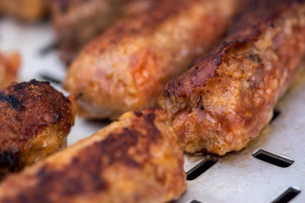 Traditional Romanian Food Called Mici Which Consist Pork Meat Rolls — Photo