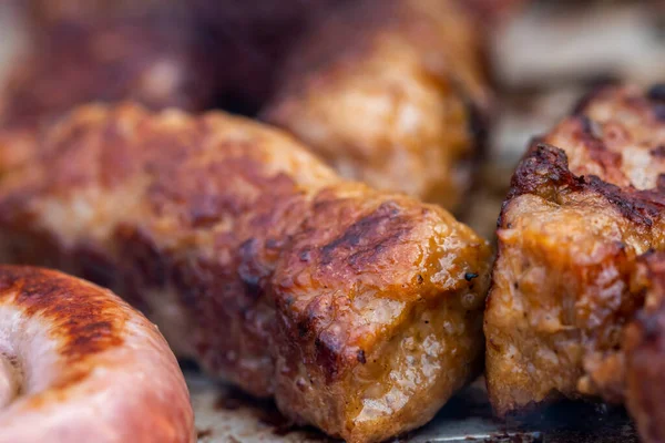Traditional Romanian Food Called Mici Which Consist Pork Meat Rolls — Foto de Stock