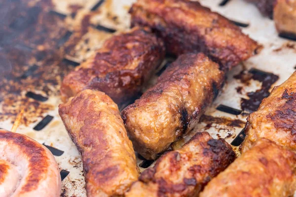 Traditional Romanian Food Called Mici Which Consist Pork Meat Rolls — Fotografia de Stock