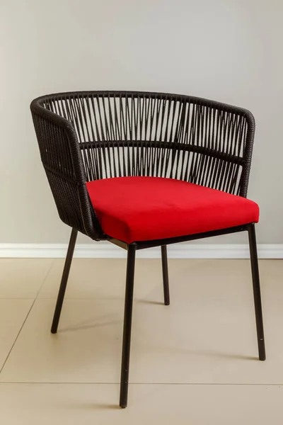 Fauteuil Cuisine Contemporain Osier Avec Revêtement Velours — Photo