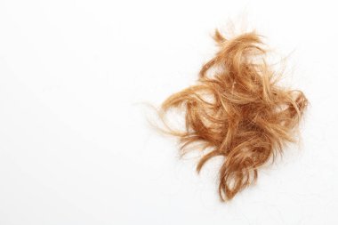 Very disheveled black hair isolated on white background. Bad hair day clipart. Back view