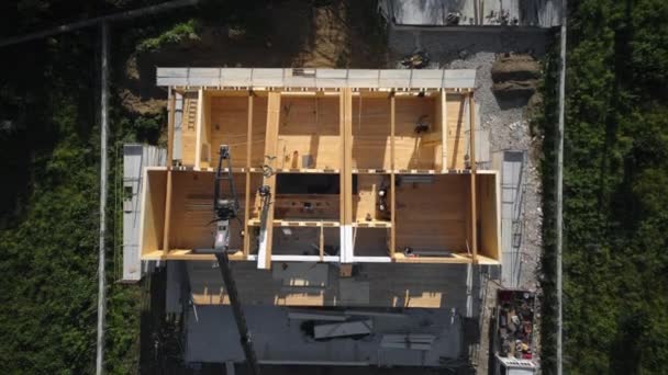Κατασκευή ξύλινου σπιτιού time lapse — Αρχείο Βίντεο