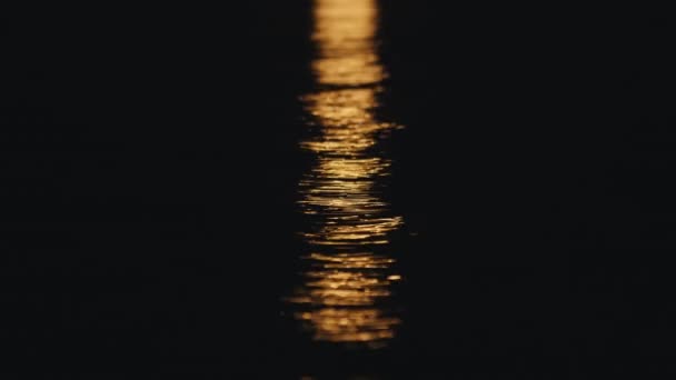 Moon Light Reflection Ocean Wave — Stockvideo