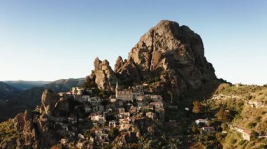 Aerial view of village of Pentidattilo. Calabria Italy 